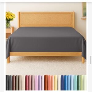 Dark Gray Hotel Quality Top Flat Sheet-Dark Gray